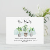 Faire-part Aquarelle Plantée Nouvelles Racines Déplacement d' (Debout devant)