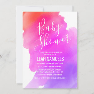 Faire-part aquarelle pour Baby Shower