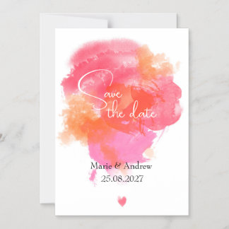 Faire-part aquarelle rose