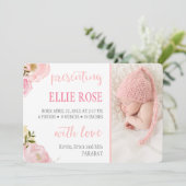 Faire-part Aquarelle Rose rose Photo Annonces de naissance (Debout devant)