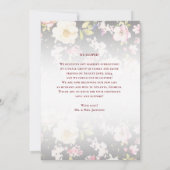 Faire-part Aquarelle rose Roses jaunes, noir flou, Mariage (Dos)