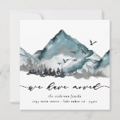 Faire-part Aquarelle Rustique Nous Avons Déménagé Woods Mount (Devant)