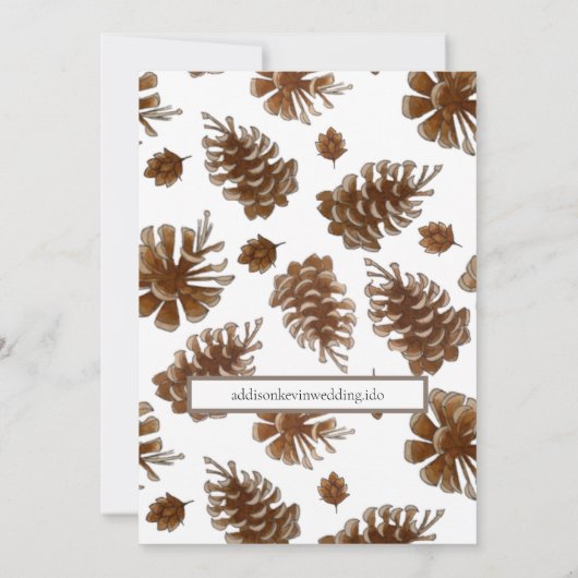 Faire-part Aquarelle rustique Pinecone Enregistrer la date (Dos)