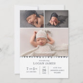 Faire-part Aquarelle Script Triangle Garland Collage Naissanc (Dos)