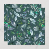 Faire-part Aquarelle tombée feuilles 5 (Devant / Derrière)