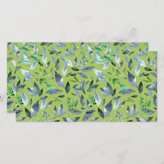 Faire-part Aquarelle tombée feuilles 6 (Devant / Derrière)