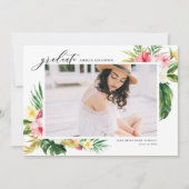 Faire-part Aquarelle Tropical Floral Frame (Devant)