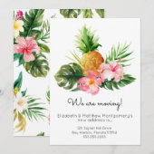 Faire-part Aquarelle Tropical Floral Moving (Devant / Derrière)