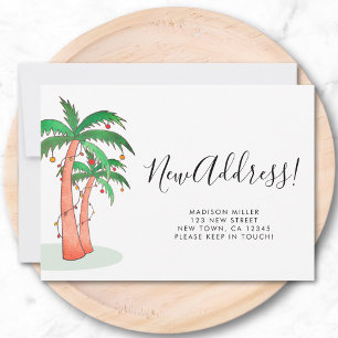 Faire-part Aquarelle tropicale Déplacement des palmiers