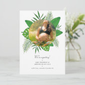 Faire-part Aquarelle Tropicale Feuilles Grossesse photo (Debout devant)