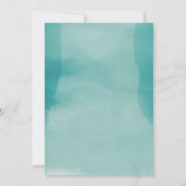 Faire-part Aquarelle turquoise Laver la photo Graduation (Dos)