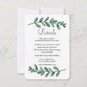 Faire-part Aquarelle Vert Feuilles Mariages Détails Boîtier (Devant)