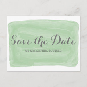 Faire-part Aquarelle verte Enregistrer la date Carte postale