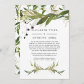 Faire-part Aquarelle verte Liste d'invités Mariages réduits (Devant / Derrière)