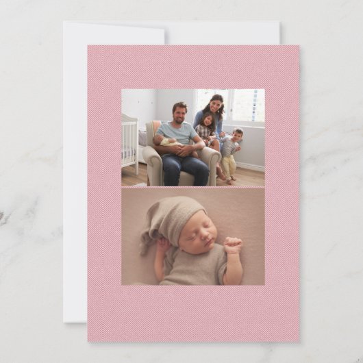 Faire-part Araignée rose tweet cadre simple photo naissance (Dos)