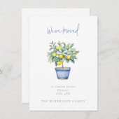 Faire-part Arbre à citron pointé Nous avons déplacé une nouve (Devant / Derrière)