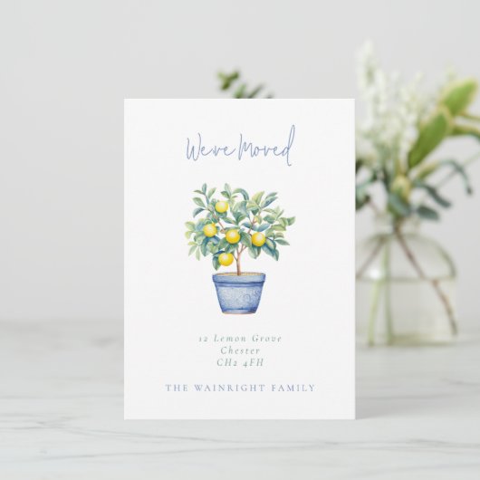 Faire-part Arbre à citron pointé Nous avons déplacé une nouve (Debout devant)