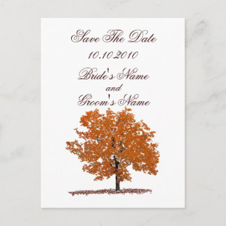 Faire-part Arbre automne Enregistrer la carte postale Date.