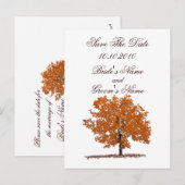 Faire-part Arbre automne Enregistrer la carte postale Date. (Devant / Derrière)