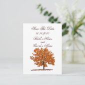 Faire-part Arbre automne Enregistrer la carte postale Date. (Debout devant)