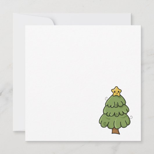 Faire-part Arbre de Noël avec étoile (Dos)
