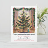 Faire-part Arbre de Noël et boîtes mobiles Vacances Déménagem (Debout devant)