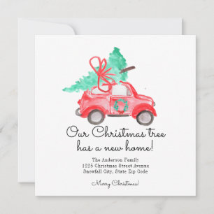 Faire-part Arbre de Noël moderne Nouvelle maison Script de vo