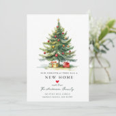 Faire-part Arbre de Noël Nouvelle maison déménager (Debout devant)