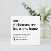Faire-part Arbre de Noël Nouvelle maison Nous avons déménagé  (Debout devant)