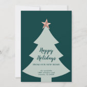 Faire-part Arbre de Noël vert Rose Gold Star Holiday Moving (Devant)