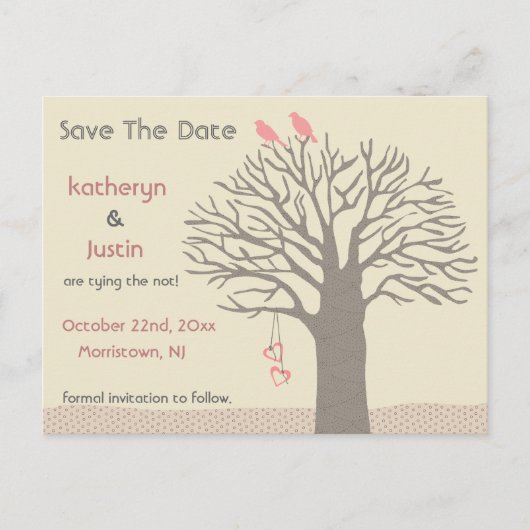 Faire-part Arbre Inséparables Enregistrer La Carte Postale Da (Devant)