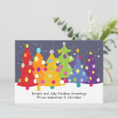 Faire-part Arbres de Noël arc en ciel Gay pride LGBT (Debout devant)