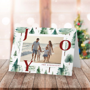 Faire-part Arbres de Noël Motif Photo Red Joy Plier