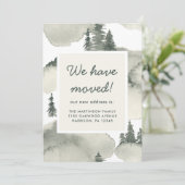 Faire-part Arbres Rustiques aquarelles Nouvelle adresse (Debout devant)