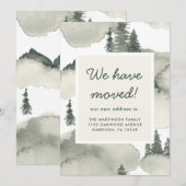 Faire-part Arbres Rustiques aquarelles Nouvelle adresse (Devant / Derrière)