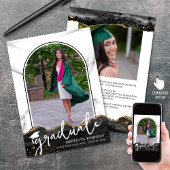 Faire-part Arc à script tendance Black Gold 2 Photos