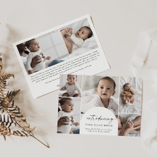Faire-part Arc Boho moderne naissance multi photo