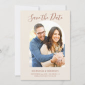 Faire-part Arc Budget Mariage Photo Monogramme Enregistrer La (Devant)