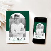 Faire-part Arc de couleur verte moderne Diplôme photo