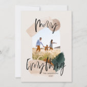 Faire-part Arc de Noël abstrait photo vert moderne (Devant)