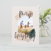 Faire-part Arc de Noël abstrait photo vert moderne (Debout devant)