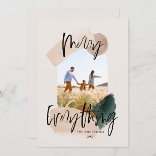 Faire-part Arc de Noël abstrait photo vert moderne