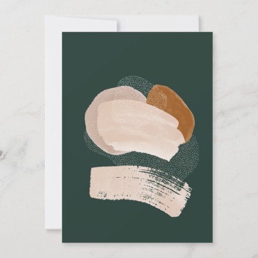 Faire-part Arc de Noël abstrait photo vert moderne (Dos)