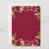 Faire-part Arc d'or princesse Florale Rouge Quinceanera (Dos)