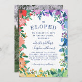 Faire-part Arc-en-ciel Cadre Floral LGBT Nous avons Elopé (Devant / Derrière)
