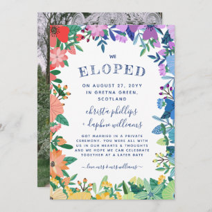 Faire-part Arc-en-ciel Cadre Floral LGBT Nous avons Elopé