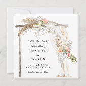 Faire-part Arc Mariage De Boho Tropical Enregistrer La Date (Devant)