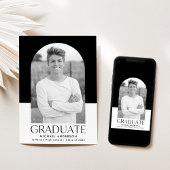 Faire-part Arc moderne Couleur bloc photo graduation