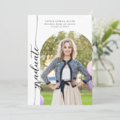 Faire-part Arc moderne élégant 2 Photo Graduate Graduate Dipl (Debout devant)