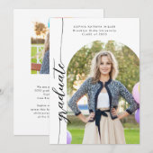 Faire-part Arc moderne élégant 2 Photo Graduate Graduate Dipl (Devant / Derrière)